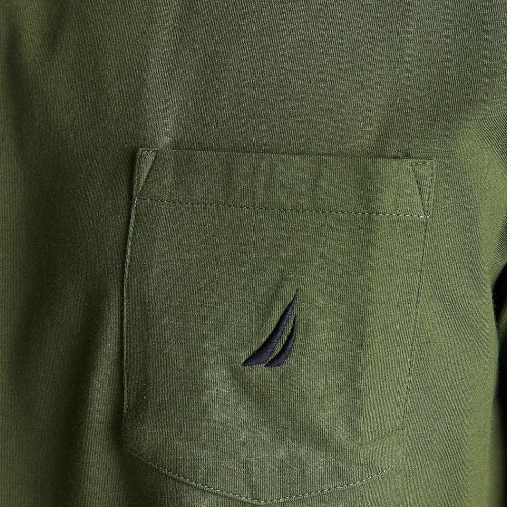 Nautica Men's Solid Crew Neck Short Sleeve Pocket T-Shirt - Picture 3 of 4